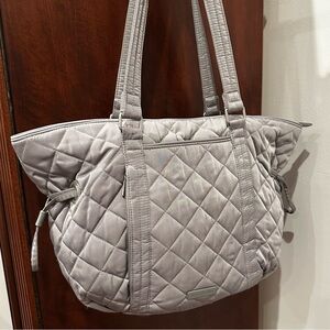 Vera Bradley Tranquil Gray Glenna Cinch Shoulder Bag